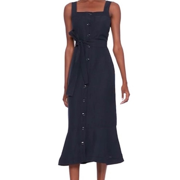 Beige Midi-belted Button up Dress! - Picture 2 of 2